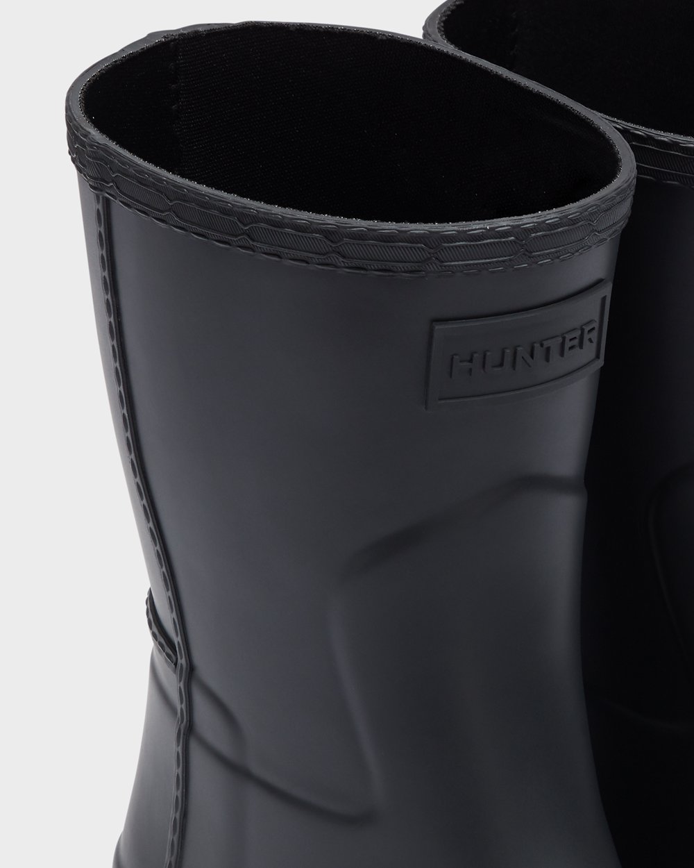 Hunter Refined Stitch Detail Short Rain Boots - Online Store Womens Black - BALZTJ816